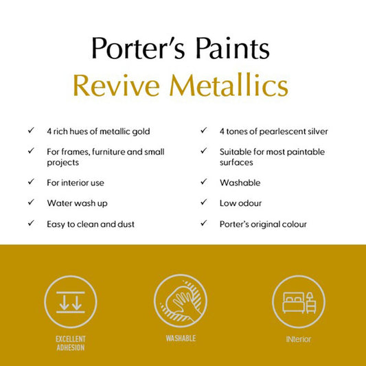 Porter S Paints 100ml Metallic Antique Gold Furniture Paint - Water-Based - Easy Clean – view 2 - Auzzistore