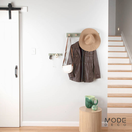 Mode 4 Key Rack - 4 Timber Hooks - 245mm x 40mm - Green Board – view 2