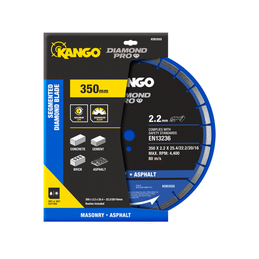 Kango Segmented Diamond Saw Blade - 350mm - Diamond - Dry/Wet Cutting - Auzzistore