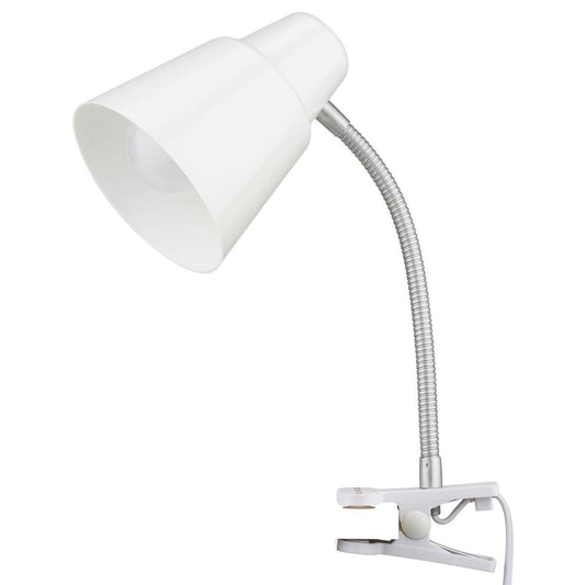Verve Design White Brylee Clamp Lamp - Adjustable Gooseneck - 135mm x 340mm