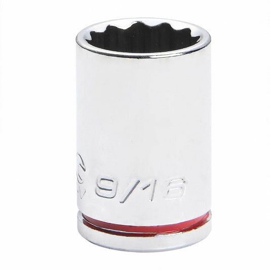 Kincrome Shallow Socket - 9/16" - Chrome Vanadium Steel - 12 Point