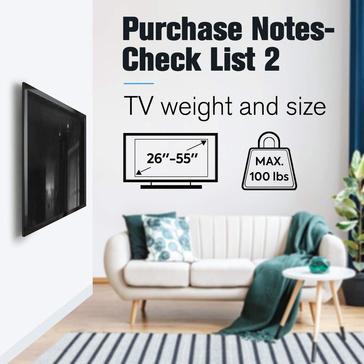 26-55 Inch Fixed TV Wall Mount Bracket TV Bracket Wall Mount up to 50KG | Auzzi Store