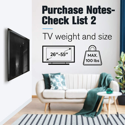 26-55 Inch Fixed TV Wall Mount Bracket TV Bracket Wall Mount up to 50KG | Auzzi Store
