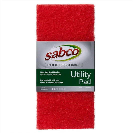 Sabco Professional Utility Pad - 11.5 x 25cm - Chemical Fibre - Light Duty