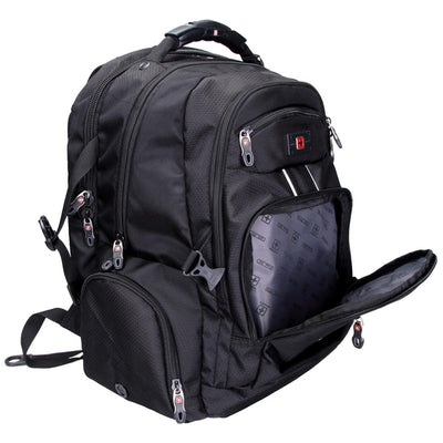 SWISSWIN Laptop Backpack SW9801 Black Capacity 37 Litre Weather Resistant
