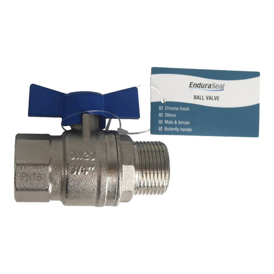 Enduraseal 20mm Male and Female Butterfly Handle Water Ball Valve - Lead-Free Brass - Corrosion Resistant – view 2 - Auzzistore