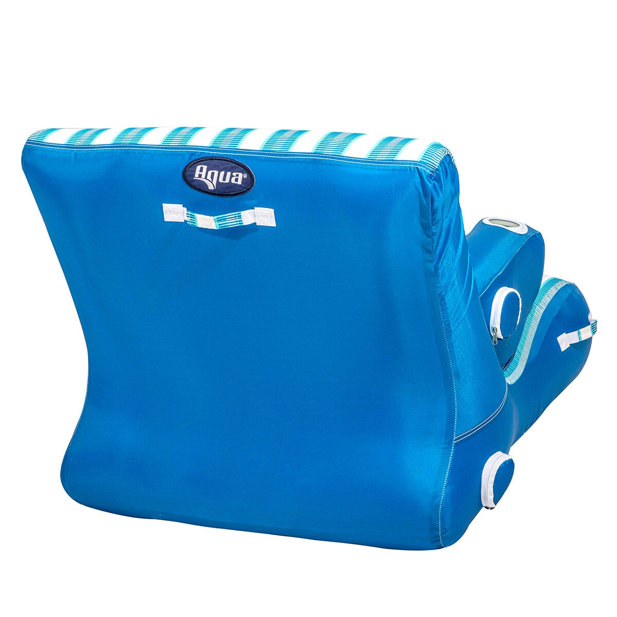 Aqua Pool And Patio Lounge - Oversized In-Pool & Poolside Chair, Aqua Lux Fabric, Drink Holders, Self-Draining Base