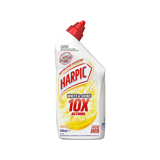 Harpic White Shine Citrus Toilet Cleaner 450ml - Thick Gel - Disinfectant