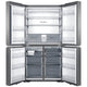 Haier 623L Quad Door Refrigerator Satina Silver HRF680YS – view 4