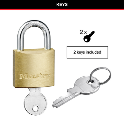 Master Lock 30mm Brass Keyed Padlock - Solid Brass - Cut Resistant