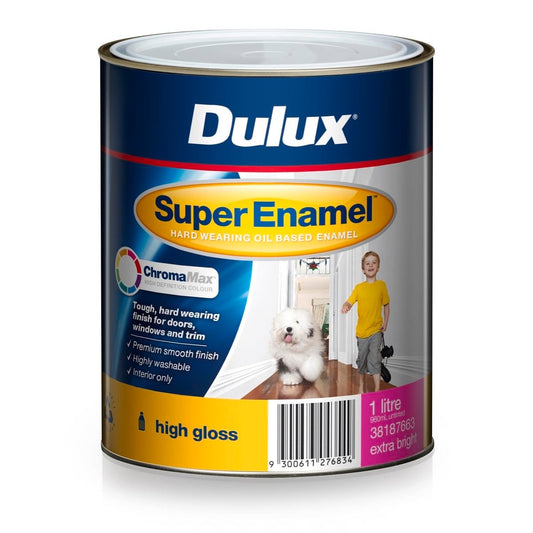 Dulux Extra Bright High Gloss Enamel Paint 1L Oil Based Washable