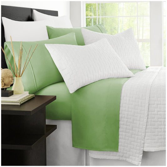 Ramesses 2000 Thread Count Bamboo Single Sheet Set Avocado - Auzzistore