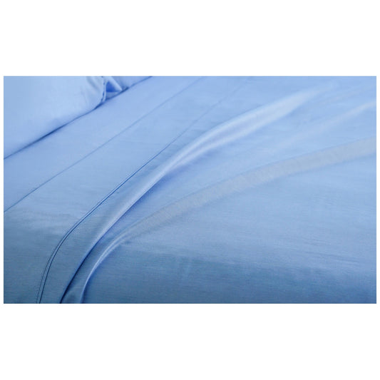 Ramesses 2000 Thread Count Bamboo Single Sheet Set Steel Blue – view 2 - Auzzistore