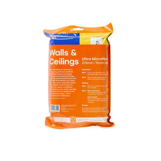 Monarch 270mm Roller Covers - 12mm Nap - 3 Pack - Lint-Free - Ultra Smooth Finish – view 2 - Auzzistore