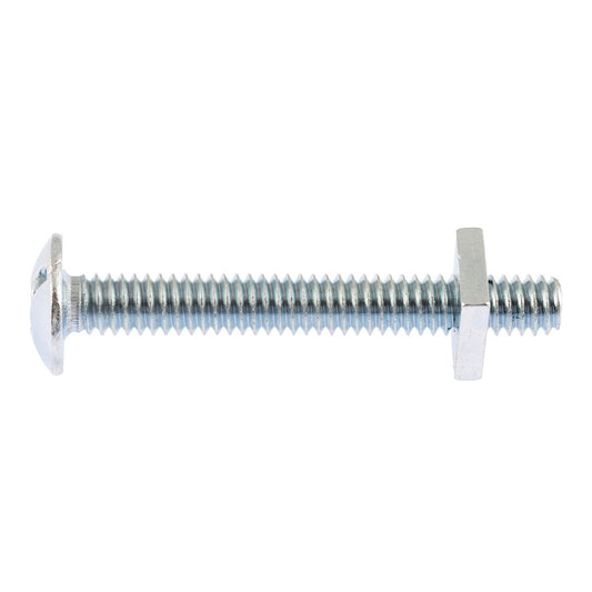 Zenith 1/4 x 50mm Zinc Plated Mushroom Head Bolt and Nut 25 Pack - Silver – view 2 - Auzzistore