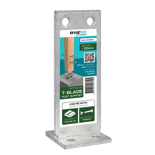 Vuepro Galvanised T Blade Support 110 x 110mm Each - Auzzistore