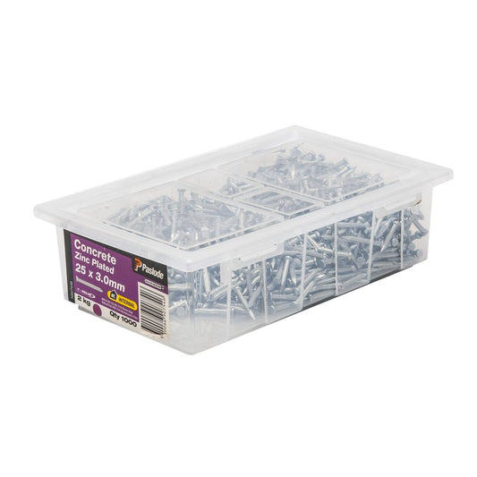 Paslode Concrete Nail 25mm Zinc Plated 2kg 1000 Pack Durable Holding - Auzzistore