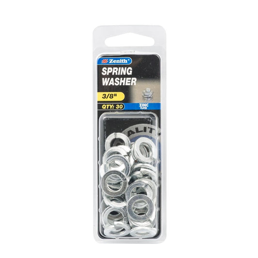 Zenith 3/8 Zinc Plated Spring Washer 30 Pack Steel Round Lock Washer - Auzzistore