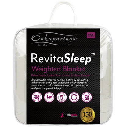 Onkaparinga Weighted Blanket 9kg Oatmeal, Hypoallergenic, Removable Cover, 1220x1830mm