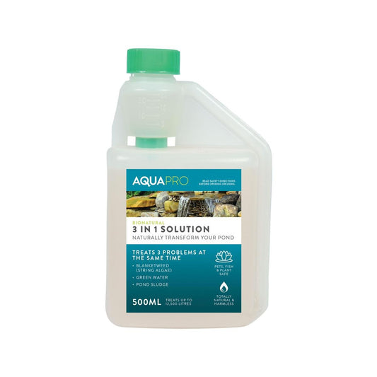Aquapro 3 In 1 Solution 500ml Natural Pond Treatment Harmless To Environment