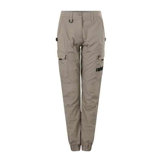 Citeco Size 14 Womens Cuffed Cargo Ripstop Pant - Khaki - UPF 50+ Protection