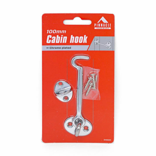 Pinnacle Cabin Hook - 100mm Chrome Plated - Steel - Secure Indoor Doors - Auzzistore