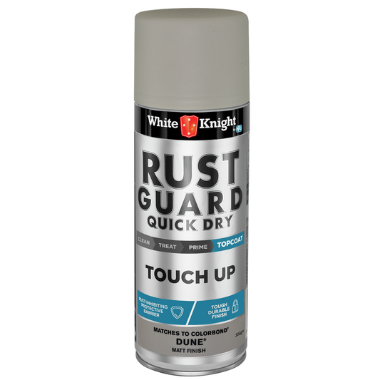 White Knight Rust Guard Touch Up Spray Paint 300g Dune Matt 0.3L - Auzzistore