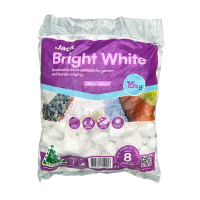 Jack Bright White Decorative Pebble 35-50mm Garden Edging Mulch