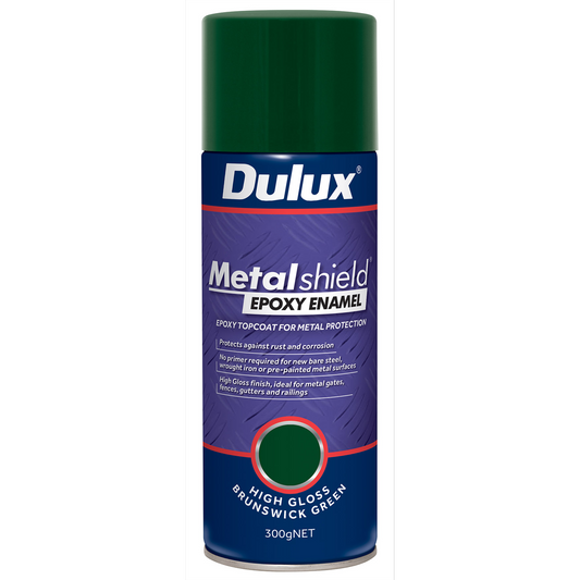 Dulux Metalshield Epoxy Enamel Gloss Spray Paint 300g Brunswick Green