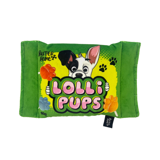 Baxter Bone Lolli Pups Pet Toy - XL Squeaker - 220mm x 135mm - Durable