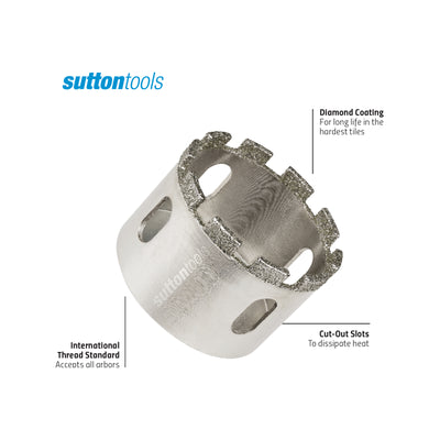 Sutton Tools 51mm Diamond Grit Holesaw - Steel - Long Life - Heat Dissipation