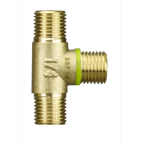 Powerfit 1/4 BSP Male T Connector Brass Air Tool Fitting Durable - Auzzistore