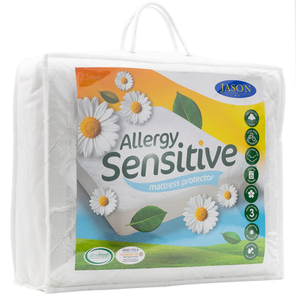 Jason Allergy-Sensitive Double Mattress Protector - Anti-Microbial, Machine Washable