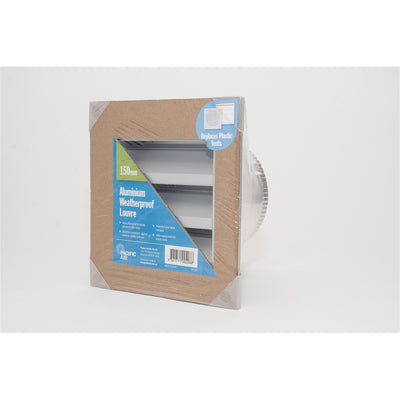 Pacific Air 150mm Aluminium Weatherproof Louvre Vent - Grey - Durable - Pest Resistant
