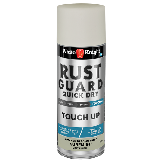 White Knight Rust Guard Touch Up Spray Paint 300g Surfmist 0.3L - Auzzistore