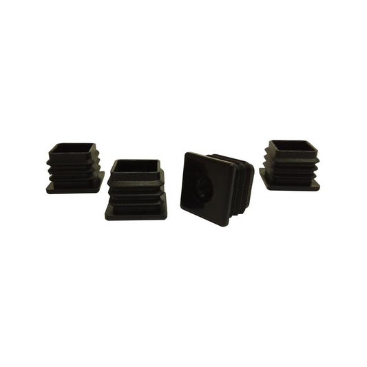 Surface Gard 25mm Black Threaded Internal Square Plastic End Closure 4 Pack - Auzzistore