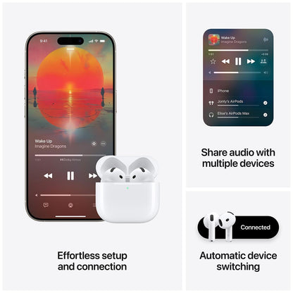 Apple AirPods (4th Generation) – True Wireless Earbuds with USB‑C Charging Case & Spatial Audio