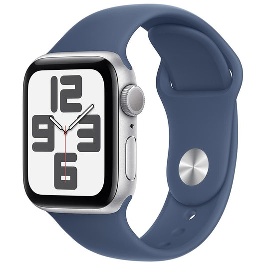 Apple Watch SE GPS 40mm Silver Aluminium Case With Denim Sport Band S/M