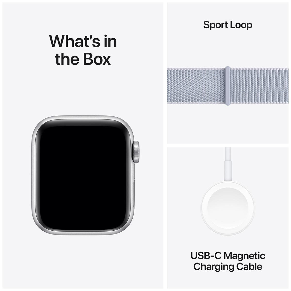 Apple Watch SE GPS 40mm Silver Aluminium Case With Blue Cloud Sport Loop