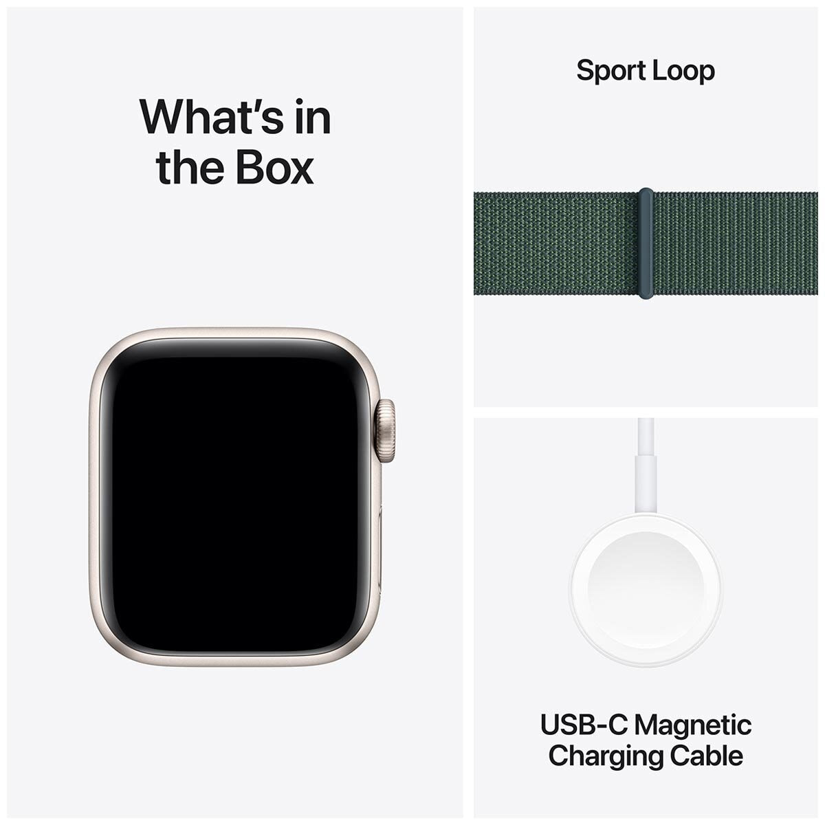 Apple Watch SE GPS 40mm Starlight Aluminium Case With Lake Green Sport Loop