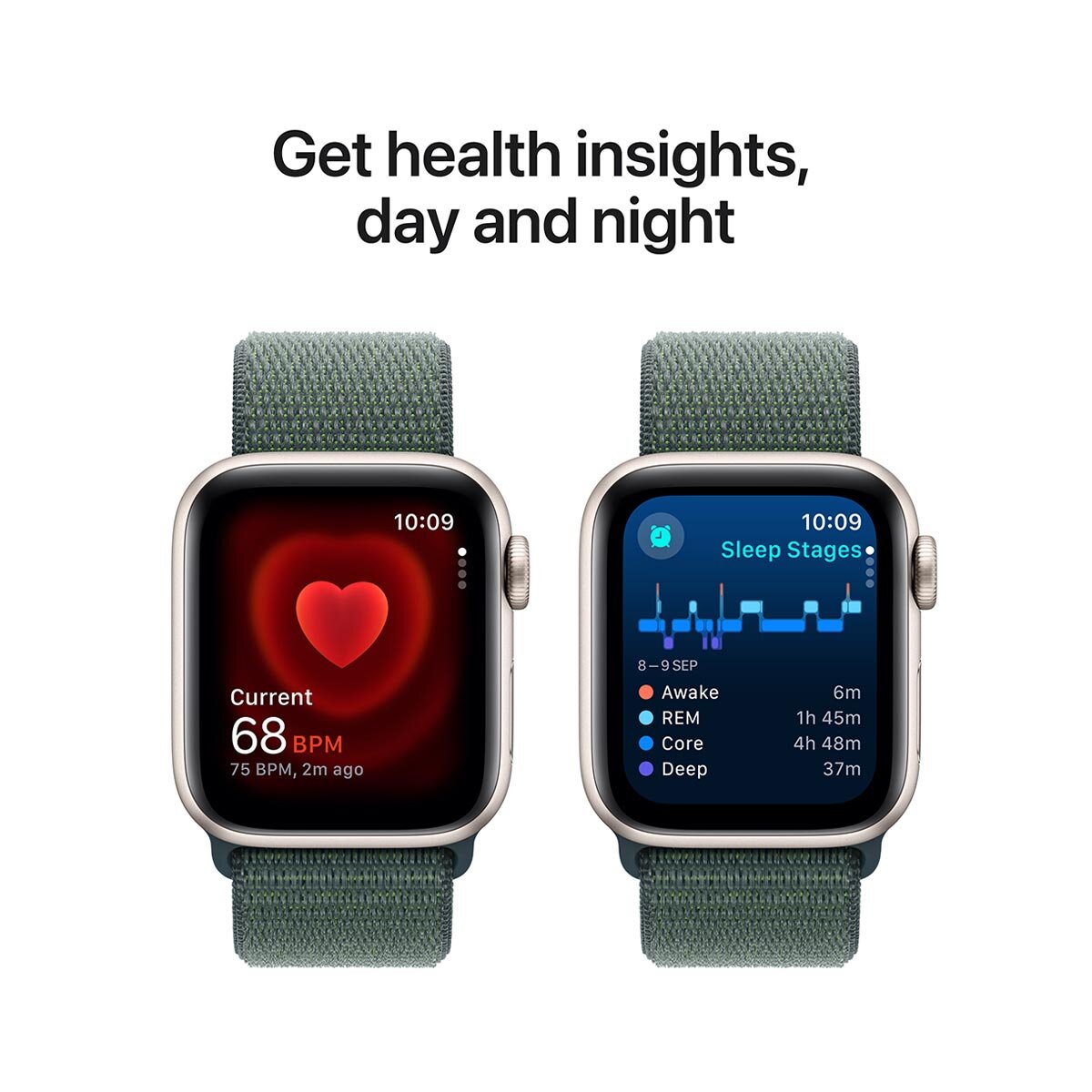 Apple Watch SE GPS 40mm Starlight Aluminium Case With Lake Green Sport Loop