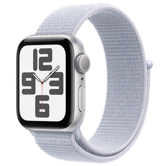 Apple Watch SE GPS 44mm Silver Aluminium Case With Blue Cloud Sport Loop