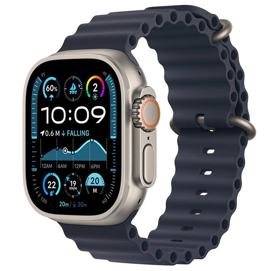 Apple Watch Ultra 2 GPS + Cellular 49mm Natural Titanium Case With Navy Ocean Band