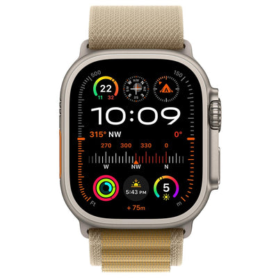 Apple Watch Ultra 2 GPS + Cellular 49mm Natural Titanium Case With Tan Alpine Loop Small