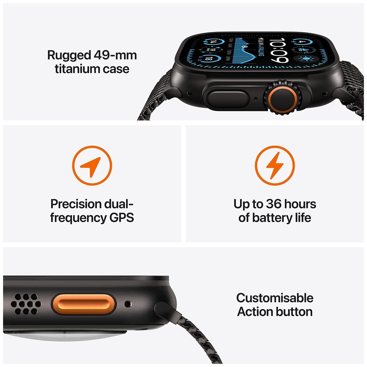 Apple Watch Ultra 2 GPS + Cellular 49mm Natural Titanium Case With Blue Trail Loop M/L