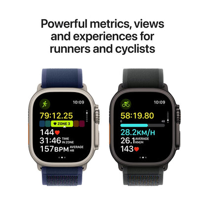 Apple Watch Ultra 2 GPS + Cellular 49mm Black Titanium Case With Dark Green Alpine Loop Large