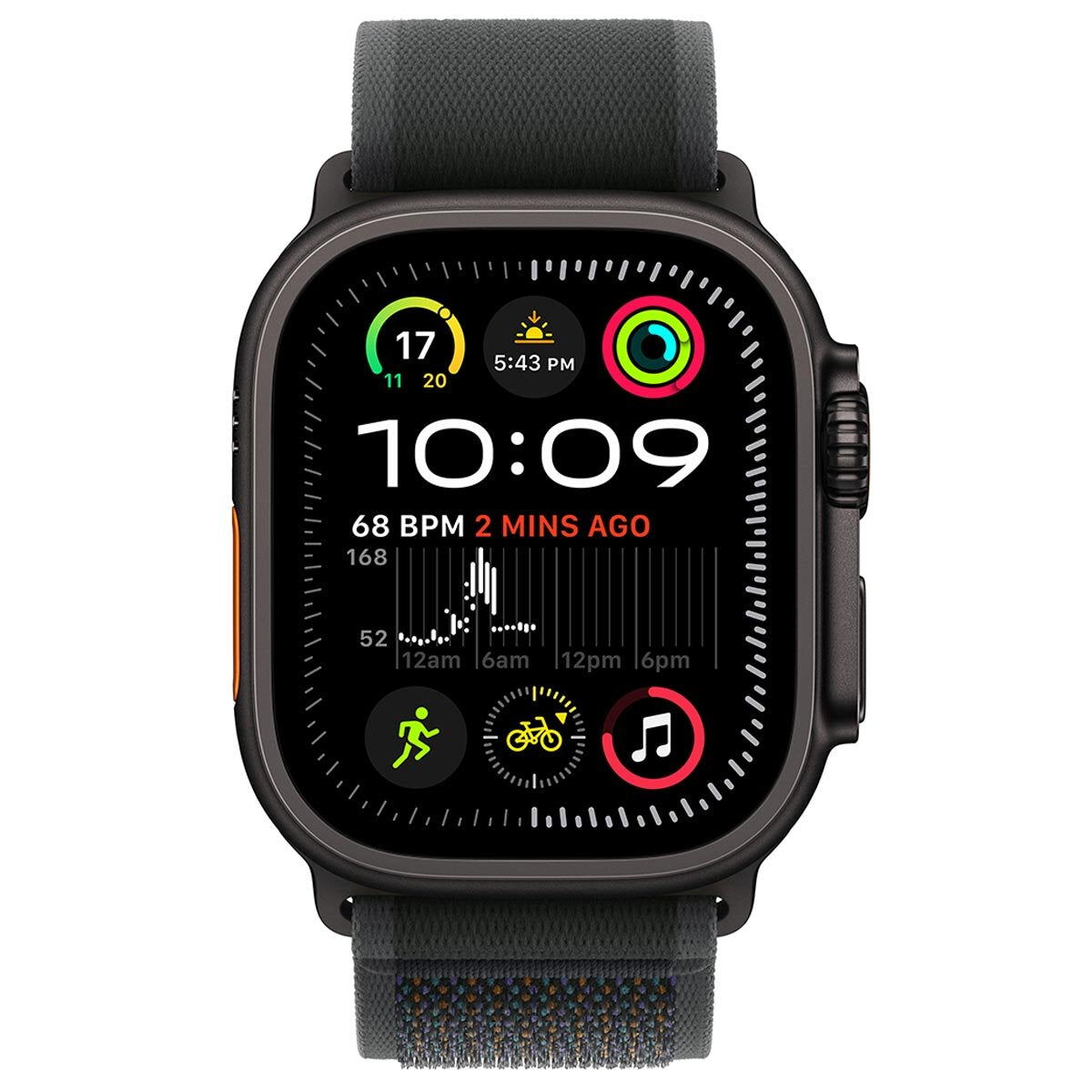 Apple Watch Ultra 2 GPS + Cellular 49mm Black Titanium Case With Black Trail Loop S/M