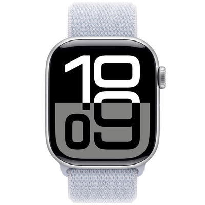 Apple Watch Series 10 GPS 46mm Silver Aluminium Case with Blue Cloud Sport Loop