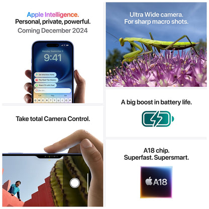 Apple iPhone 16 256GB Teal - Stunning 6.1" Super Retina XDR Display, Ultra-Fast A15 Bionic Chip