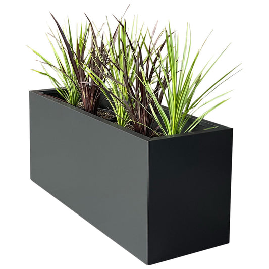 Greenlife Charcoal Designer Planter Box 900 x 340 x 400mm, Galvanised Steel, 122L